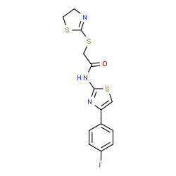 2-(4,5-dihydro-1,3-thiazol-2-ylsulfanyl)-N-[(2E)-4-(4-fluorophenyl)-1,3-thiazol-2(3H)-ylidene]acetamide structure