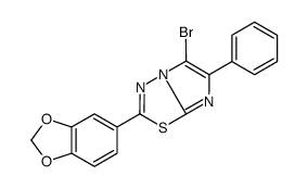 2-(1,3-benzodioxol-5-yl)-5-bromo-6-phenylimidazo[2,1-b][1,3,4]thiadiazole Structure