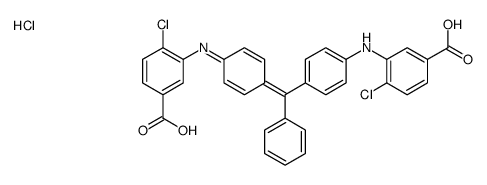 3-[[4-[[4-[(5-carboxy-2-chlorophenyl)amino]phenyl]benzylene]-2,5-cyclohexadien-1-ylidene]amino]-4-chlorobenzoic acid monohydrochloride structure