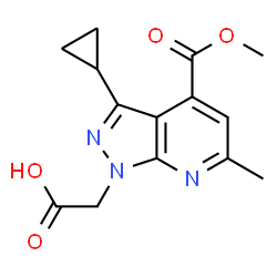 [3-Cyclopropyl-4-(methoxycarbonyl)-6-methyl-1H-pyrazolo[3,4-b]pyridin-1-yl]acetic acid structure