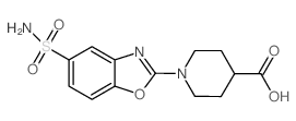 1-[5-(aminosulfonyl)-1,3-benzoxazol-2-yl]piperidine-4-carboxylic acid结构式