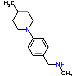 N-Methyl-1-[4-(4-methyl-1-piperidinyl)phenyl]methanamine structure