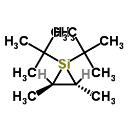 (2R,3R)-2,3-Dimethyl-1,1-bis(2-methyl-2-propanyl)silirane结构式