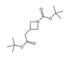 tert-butyl 3-[2-[(2-methylpropan-2-yl)oxy]-2-oxoethyl]azetidine-1-carboxylate结构式