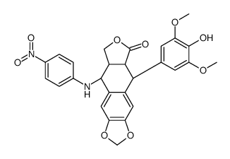 (5S,5aS,8aR,9R)-9-(4-hydroxy-3,5-dimethoxyphenyl)-5-(4-nitroanilino)-5a,6,8a,9-tetrahydro-5H-[2]benzofuro[5,6-f][1,3]benzodioxol-8-one结构式