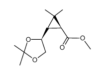 (S)-3-((S)-2,2-Dimethyl-[1,3]dioxolan-4-yl)-2,2-dimethyl-cyclopropanecarboxylic acid methyl ester Structure
