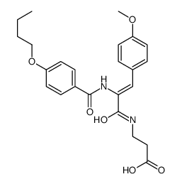 3-[[(Z)-2-[(4-butoxybenzoyl)amino]-3-(4-methoxyphenyl)prop-2-enoyl]amino]propanoic acid Structure