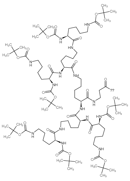 BOC8-LYS4-LYS2-LYS-BETA-ALA-PAM-RESIN结构式