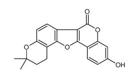 3-Hydroxy-9,10-(2,2-dimethyl-1-oxabutane-1,4-diyl)-6H-benzofuro[3,2-c][1]benzopyran-6-one structure