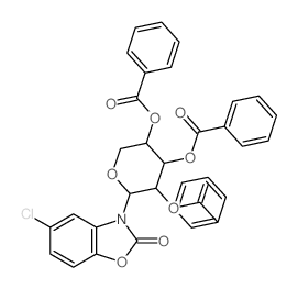 [4,5-dibenzoyloxy-2-(5-chloro-2-oxo-benzooxazol-3-yl)oxan-3-yl] benzoate结构式