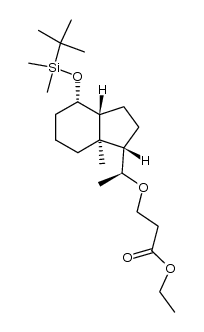 ethyl 3-((S)-1-((1S,3aR,4S,7aR)-4-((tert-butyldimethylsilyl)oxy)-7a-methyloctahydro-1H-inden-1-yl)ethoxy)propanoate structure