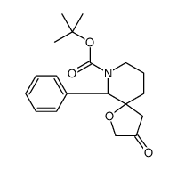 2-Methyl-2-propanyl (5R,6S)-3-oxo-6-phenyl-1-oxa-7-azaspiro[4.5]d ecane-7-carboxylate Structure