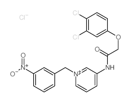 Pyridinium,3-[[2-(3,4-dichlorophenoxy)acetyl]amino]-1-[(3-nitrophenyl)methyl]-, chloride(1:1)结构式