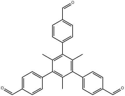 5'-(4-formylphenyl)-2',4',6'-trimethyl-[1,1':3',1''-terphenyl]-4,4''-dicarbaldehyde structure