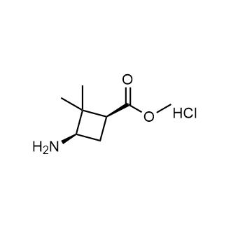 Methyl(1s,3r)-3-amino-2,2-dimethyl-cyclobutanecarboxylate;hydrochloride structure