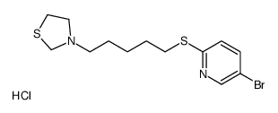 3-[5-(5-bromopyridin-2-yl)sulfanylpentyl]-1,3-thiazolidine,hydrochloride Structure