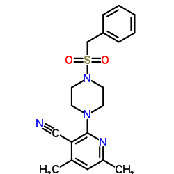 2-[4-(Benzylsulfonyl)-1-piperazinyl]-4,6-dimethylnicotinonitrile Structure