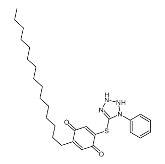 2-pentadecyl-5-[(1-phenyl-2,3-dihydrotetrazol-5-yl)sulfanyl]cyclohexa-2,5-diene-1,4-dione结构式