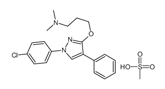 3-[1-(4-chlorophenyl)-4-phenylpyrazol-3-yl]oxy-N,N-dimethylpropan-1-amine,methanesulfonic acid Structure