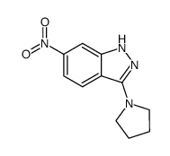 6-NITRO-3-(PYRROLIDIN-1-YL)-1H-INDAZOLE结构式