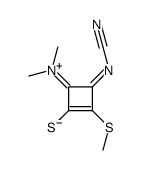 (E)-3-(cyanoimino)-4-(dimethyliminio)-2-(methylthio)cyclobut-1-ene-1-thiolate Structure