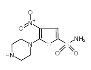 4-nitro-5-piperazin-1-ylthiophene-2-sulfonamide structure