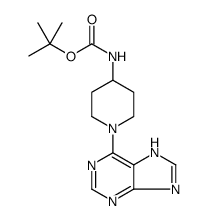 Carbamic acid, N-[1-(9H-purin-6-yl)-4-piperidinyl]-, 1,1-dimethylethyl ester Structure