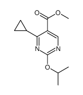 5-Pyrimidinecarboxylic acid, 4-cyclopropyl-2-(1-methylethoxy)-, methyl ester结构式