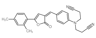 3-[2-cyanoethyl-[4-[[5-(2,4-dimethylphenyl)-2-oxo-3-furylidene]methyl]phenyl]amino]propanenitrile structure