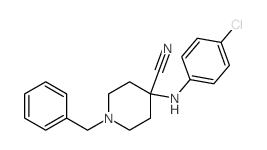 4-Piperidinecarbonitrile,4-[(4-chlorophenyl)amino]-1-(phenylmethyl)-结构式