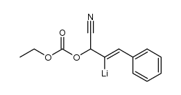 (E)-(3-cyano-3-((ethoxycarbonyl)oxy)-1-phenylprop-1-en-2-yl)lithium结构式