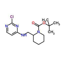 tert-butyl 2-[[(2-chloropyrimidin-4-yl)amino]methyl]piperidine-1-carboxylate结构式