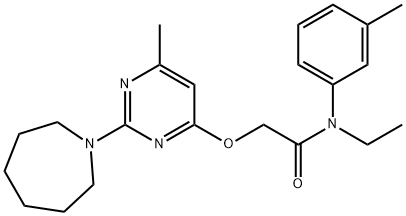 2-{[2-(azepan-1-yl)-6-methylpyrimidin-4-yl]oxy}-N-ethyl-N-(3-methylphenyl)acetamide结构式