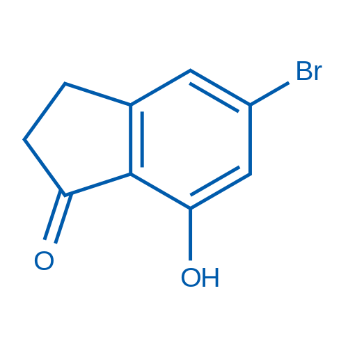 5-溴-7-羟基-2,3-二氢-1H-茚-1-酮结构式