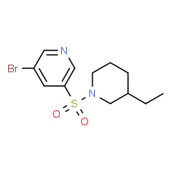 3-bromo-5-(3-ethylpiperidin-1-ylsulfonyl)pyridine Structure