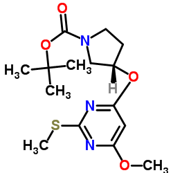 (S)-3-(6-Methoxy-2-Methylsulfanyl-pyrimidin-4-yloxy)-pyrrolidine-1-carboxylic acid tert-butyl ester图片