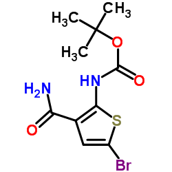 2-Methyl-2-propanyl (5-bromo-3-carbamoyl-2-thienyl)carbamate结构式