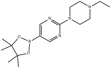 2-(4-Ethylpiperazin-1-yl)-5-(4,4,5,5-tetramethyl-1,3,2-dioxaborolan-2-yl)pyrimidine structure