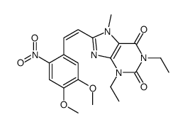 1H-Purine-2,6-dione, 3,7-dihydro-1,3-diethyl-8-(2-(4,5-dimethoxy-2-nit rophenyl)ethenyl)-7-methyl-, (E)- structure