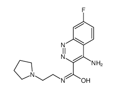 4-amino-7-fluoro-N-(2-pyrrolidin-1-ylethyl)cinnoline-3-carboxamide结构式