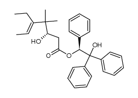 (1S)-2-Hydroxy-1,2,2-triphenylethyl (3S,5E)-5-ethyl-3-hydroxy-4,4-dimethyl-5-heptenoate结构式