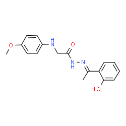 N'-[1-(2-hydroxyphenyl)ethylidene]-2-[(4-methoxyphenyl)amino]acetohydrazide (non-preferred name)结构式