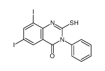 6,8-diiodo-3-phenyl-2-sulfanylidene-1H-quinazolin-4-one Structure