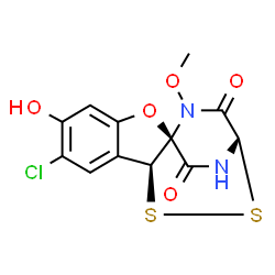 9-Chloro-8-hydroxy-11-methoxy-11H-3,11a-(iminomethano)(1,2,4)dithiazino(4,3-b)(1,2) benzoxazine- 4,12(3H)-dione Structure