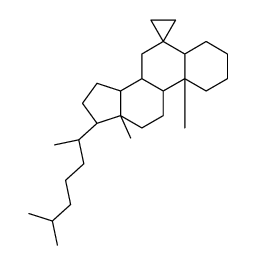 (8S,9S,10R,13R,14S,17R)-10,13-dimethyl-17-[(2R)-6-methylheptan-2-yl]spiro[1,2,3,4,5,7,8,9,11,12,14,15,16,17-tetradecahydrocyclopenta[a]phenanthrene-6,1'-cyclopropane] Structure