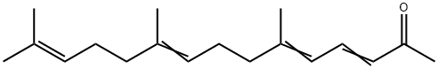 all-E 6,10,14-trimethyl-3,5,9,13-pentadecatetraen-2-one structure