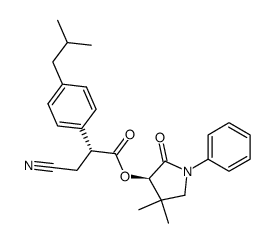 (3R)-4,4-dimethyl-2-oxo-1-phenylpyrrolidin-3-yl (2R)-3-cyano-2-(4-isobutylphenyl)propionate Structure