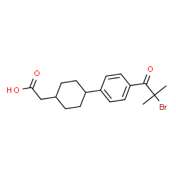 Cyclohexaneacetic acid, 4-[4-(2-bromo-2-methyl-1-oxopropyl)phenyl]-, trans- structure