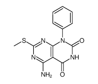 5-amino-7-methylthio-1-phenylpyrimido<4,5-d>pyrimidine-2,4(1H,3H)-dione Structure