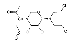 (3R,4S,5R,6R)-6-(bis(2-chloroethyl)amino)-5-hydroxytetrahydro-2H-pyran-3,4-diyl diacetate结构式